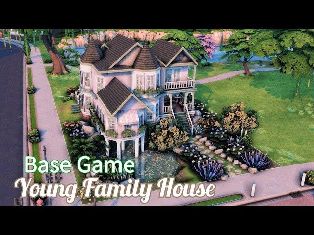 Base Game ‍‍‍Young Family House | SPEED BUILD | NOCC | THE SIMS4 #thesims4 #thesims4building