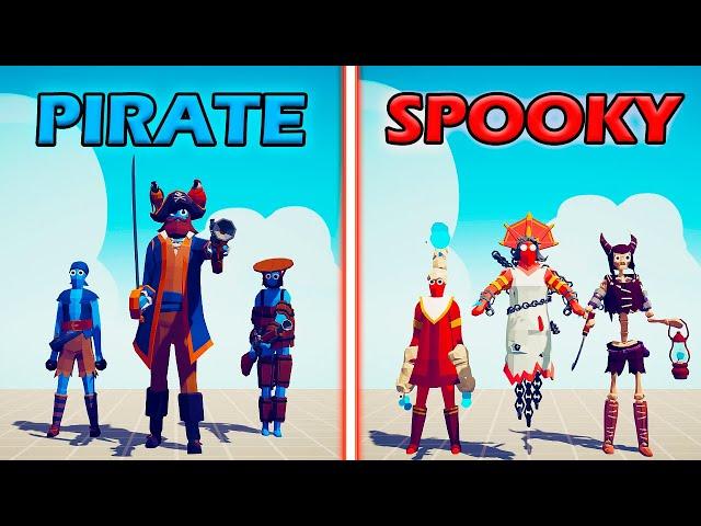 PIRATE TEAM vs SPOOKY TEAM - Totally Accurate Battle Simulator | TABS