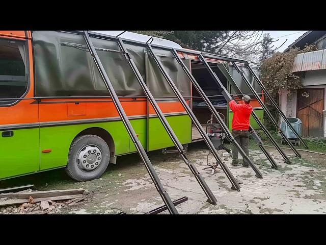 Man Turns BUS into Amazing MOBILE HOME with Rooftop Terrace | Start to Finish by @guvencsyn