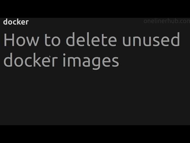 How to delete unused docker images #docker