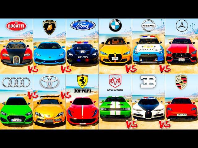 Bugatti Veyron vs BMW M4 vs Porsche Taycan vs Toyota Supra - GTA 5 Mods Super Cars Compilation