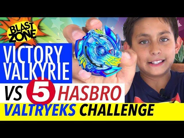 Beyblade Burst Victory Valkyrie vs 5 Hasbro Valtryek Challenge! Takara Tomy New Beyblade unboxing!