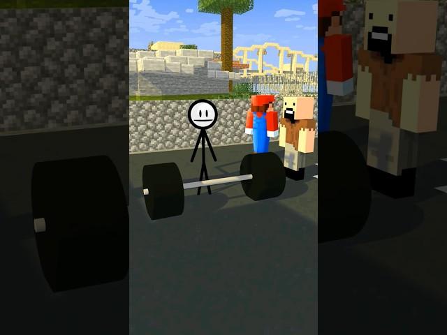 HELP Herobrine LIFT VS Stickman VS Notch VS Mario #shorts #minecraft #herobrine #notch #help