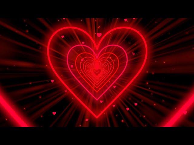 Heart Tunnel️Red Heart Background | Neon Heart Background Video | Wallpaper Heart [10 Hours]