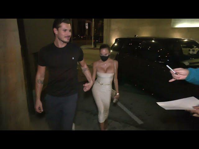 Gleb Savchenko and Elena Belle outside Craig's Restaurant in West Hollywood