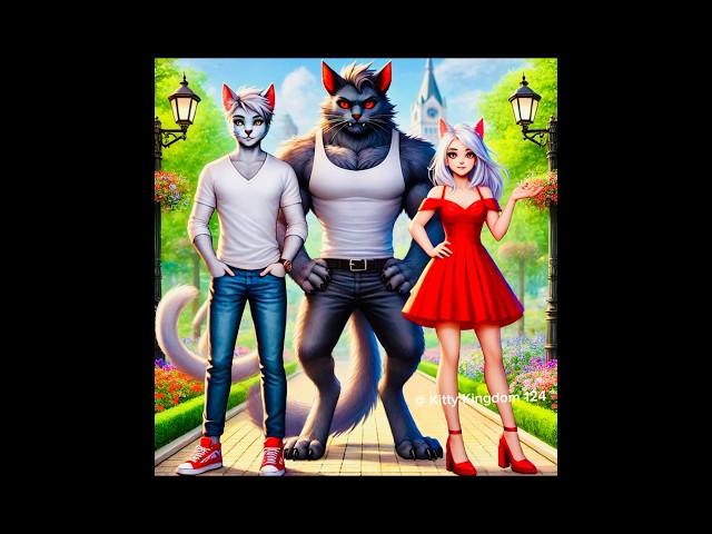 Devil cat attacks on cat couple  #cat #cute #love #catlover #cartooncat #shorts #trending