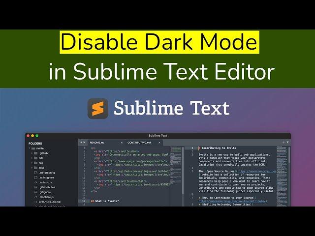 How to disable dark mode in Sublime Text Editor?