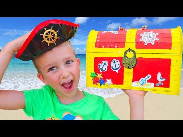 Children Found Toy Pirate Treasures Video for kids from Vlad and Nikita