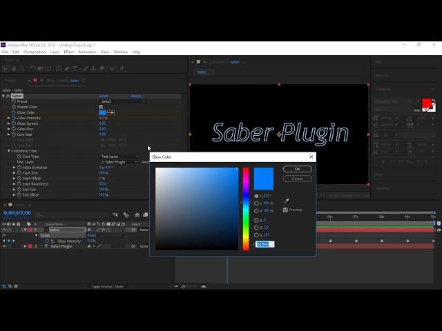 Saber (Video Copilot) Text Tutorial After Effects