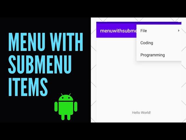 How to create menu in android studio