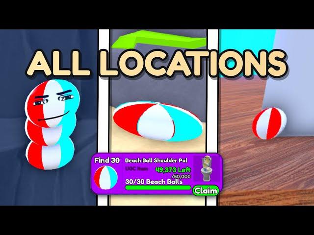 ️ HOW TO FIND ALL 30 BEACH BALL in Toilet Tower Defense 