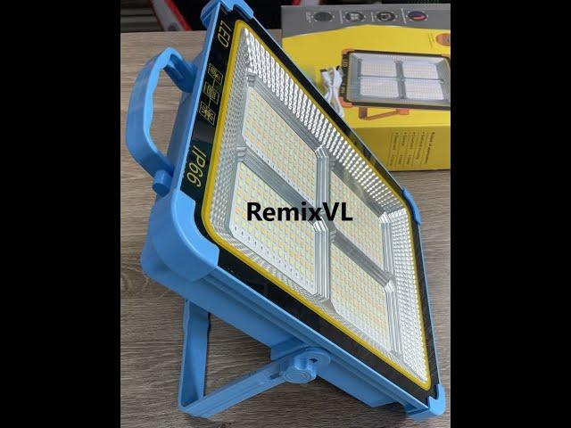 Магазин RemixVL: Видео обзор огромный LED прожектор фонарь 12000mAh солнечная батарея