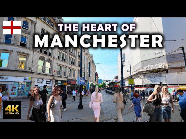 Manchester City Centre in UK  Walking Tour