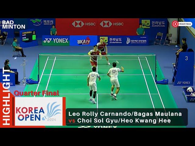 Leo Rolly Carnando and Bagas Maulana FACE OFF Choi Sol Gyu and Heo Kwang Hee in Korea Open 2024!