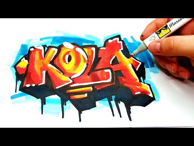 ГРАФФИТИ - KOLA  !!! КАК НАРИСОВАТЬ? !!! урок граффити graffiti logo