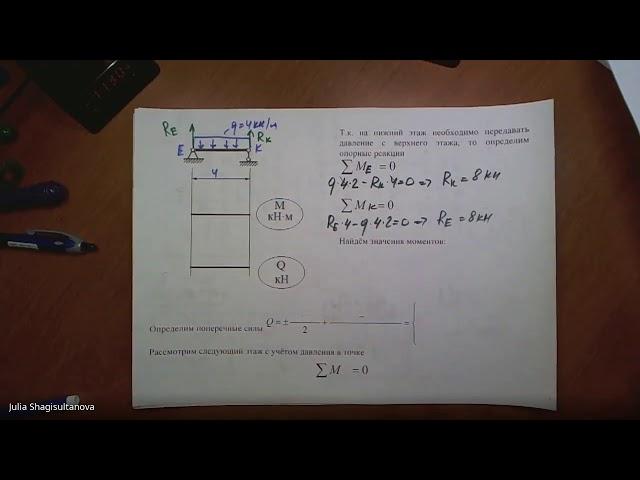 С.М. Задача №2.6 многопролётная балка
