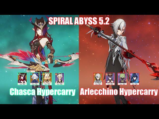 C0 Chasca Hypercarry & C0 Arlecchino Ororon Hypercarry | Spiral Abyss 5.2 | Genshin Impact