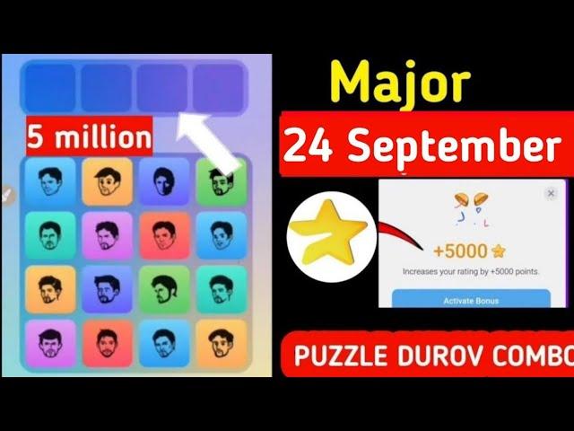 24 September Major puzzle durov Solved Today |Major Daily combo card 22 September