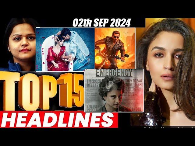 Top 15 Big News of Bollywood | 2nd  SEPTEMBER 2024 | Salman Khan , Ramayana, Sunny Deol, Amir Khan