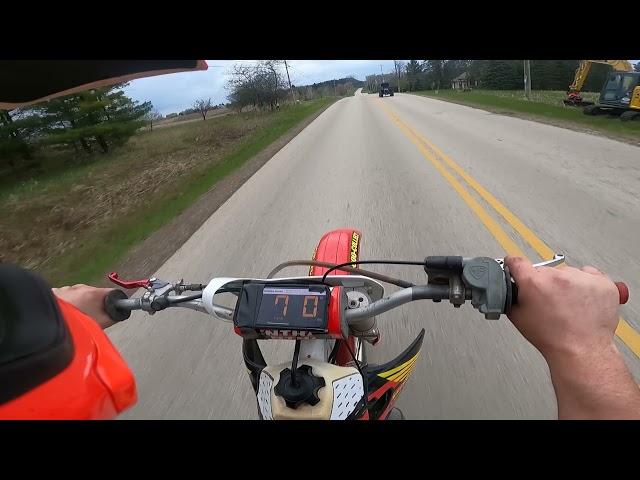 HONDA CR250 TOP SPEED RUN