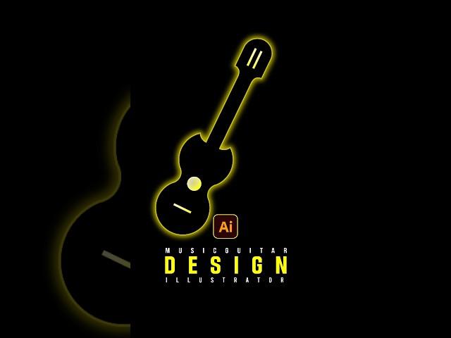 Easily Make Music Guitar in illustrator #shorts