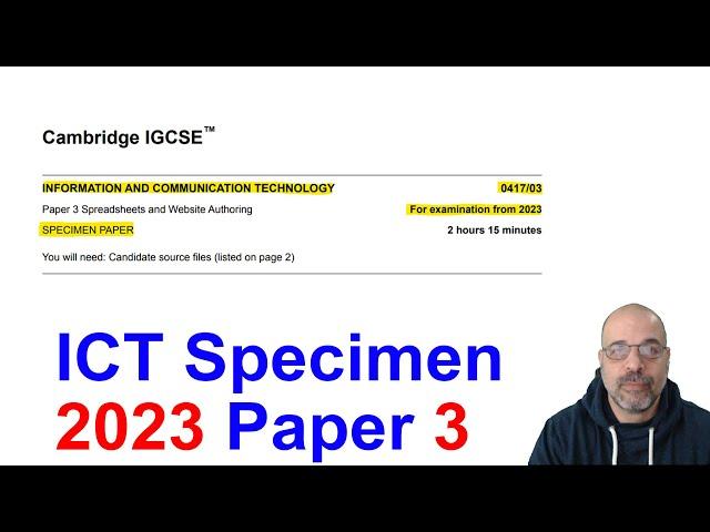 2023 SPECIMEN Paper 3, Cambridge 0417 ICT [IGCSE]