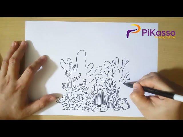 How to Draw Coral Reef Easy step by step