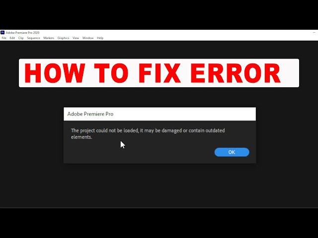 How to fix Premiere pro Error :- this projects could not be loaded it may be damaged | Premiere pro