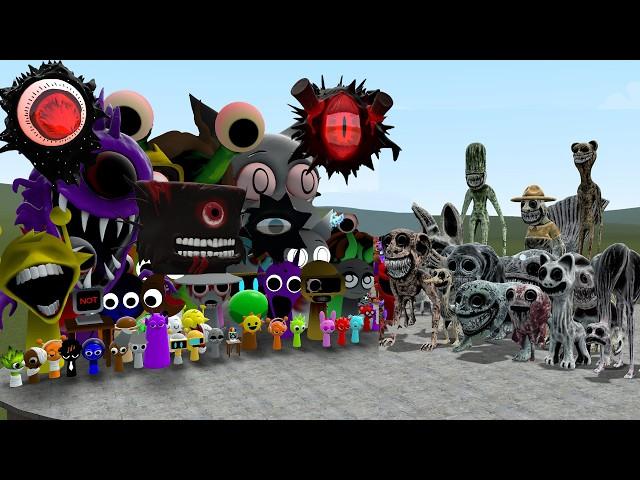 ALL SPRUNKI PHASES VS ALL ZOONOMALY MONSTERS In Garry's Mod!