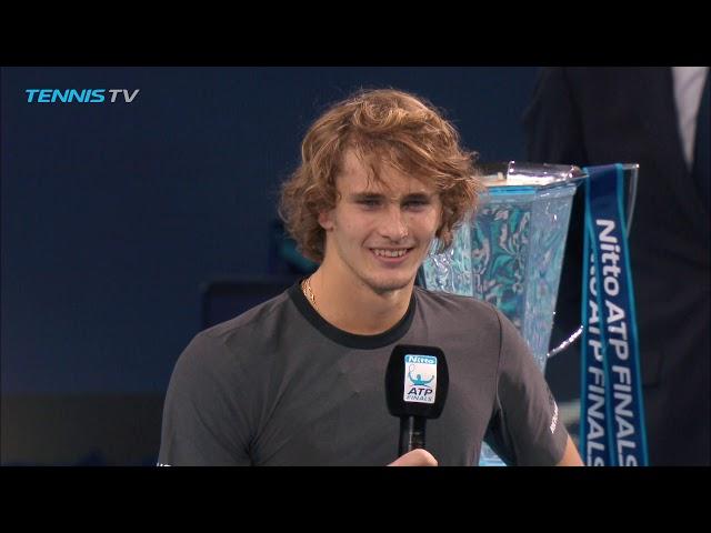 Sascha Zverev trophy raise & hilarious speech  | Nitto ATP Finals 2018