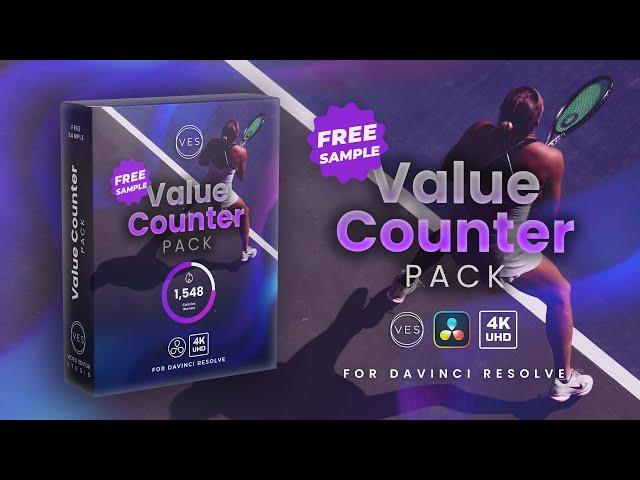 Free Value Counter Title for Davinci Resolve