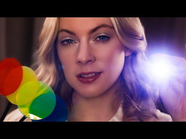 ASMR Eye Exam with Light Trigger, Eyes Closed & Color Vision Tests 