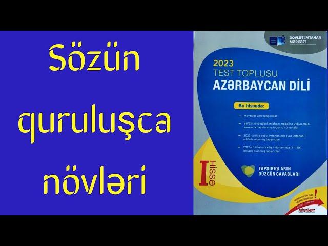 Sözün quruluşca növləri .Azərbaycan dili test toplusu