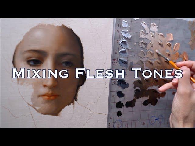 How to Mix SKIN TONES with Oil Paint: ONE Tube Color + B&W