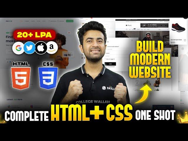 HTML & CSS Full Course:  Beginners to Pro 2024 | 3 Mini Projects Included  Web Development Course