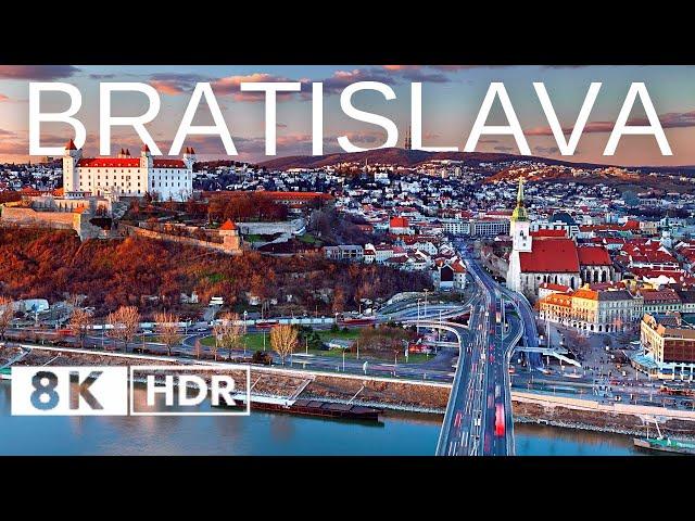 Capital of Slovakia, Bratislava in 8K HDR 10 BIT 60 FPS Cinematic Drone Video