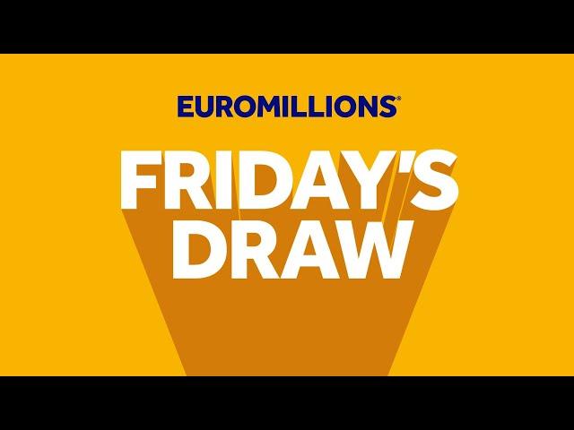 The National Lottery EuroMillions draw results from Friday 18 October 2024