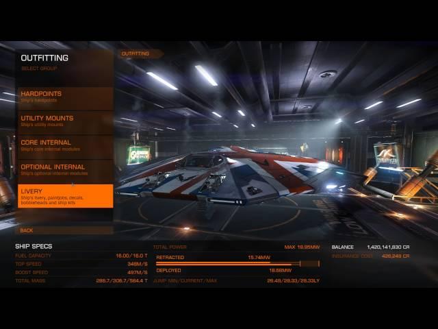 Elite Dangerous, Cobra Mk3 Loadout (+ engineer mods)