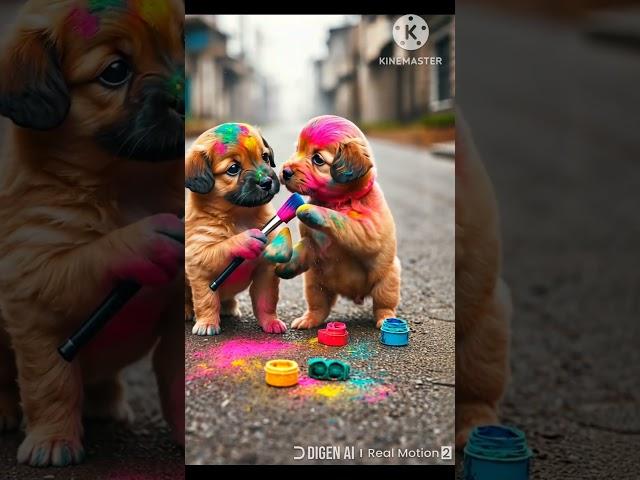 The Cute Puppy Dog Was Made Fun With Sell Balloons #shorts #viralshorts #trending