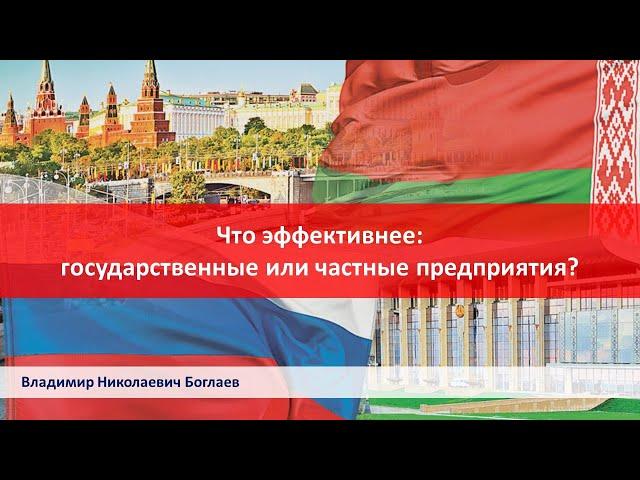 Владимир Боглаев на канале За Родину: Что эффективнее: государственные или частные предприятия?