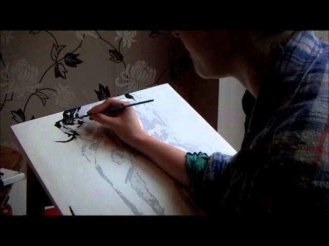 Sarah Michelle Mixed Media Painting Acrylic Hattie Watson Tattoo Painting Instagram Video