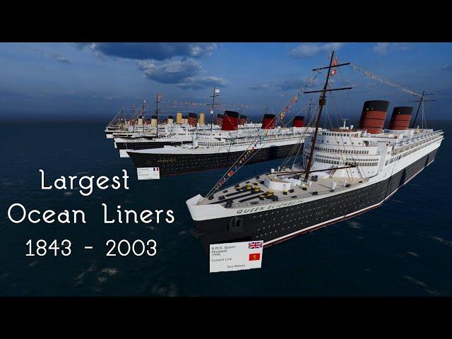 Largest Ocean Liners Length Comparison (3D)