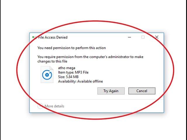 Fix File Access Denied-You need permission to perform this action in windows 10/8/7