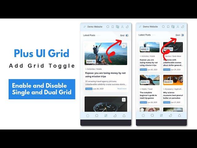 Add Grid Toggle in Plus UI Blogger Template | Plus UI Customization