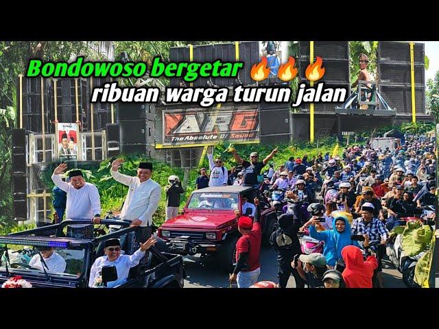 Ribuan warga mengiringi bupati dan wakil Bupati bersama zaka, ARG dan SBS audio Bondowoso