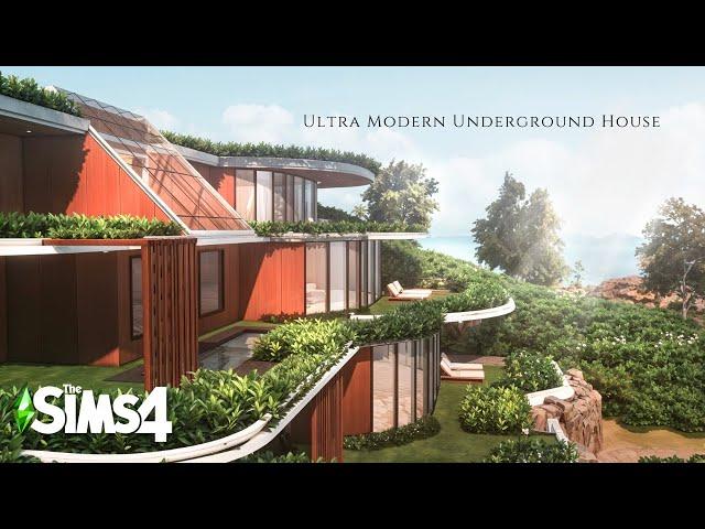 The Sims 4 - Underground Modern House - Relaxing Speed Build ASMR (CC Links)