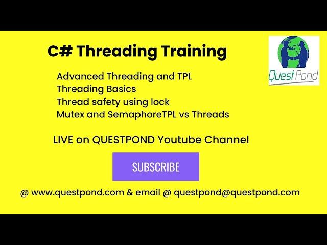 C# Threading Training | C# Interview Questions | Csharp Thread Step by Step | C# Threading Tutorial