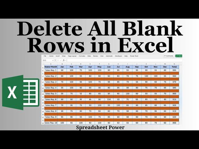 Delete All Blank Rows in Microsoft Excel