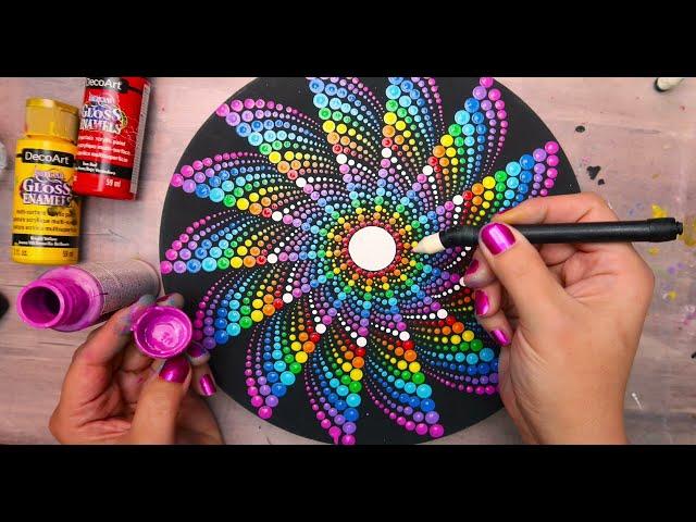 Dot Mandala PINWHEEL Design Step By Step Tutorial | Lydia May