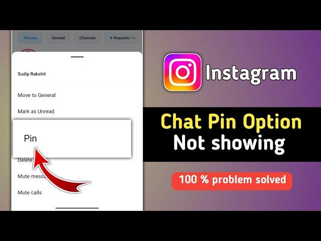 Fix Instagram Chat Pin Option not Showing Problem